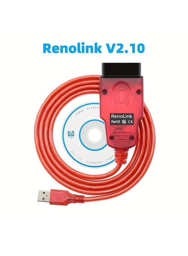 Red Renolink V2 10 OBD2 ECU Programmer Tool For Renault Car Diagnostic Key Coding - Image 1